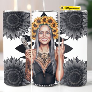 Bad Ass Woman Smudging 20oz tumbler wrap Sublimation design templates straight png Negative Vibes Digital download File