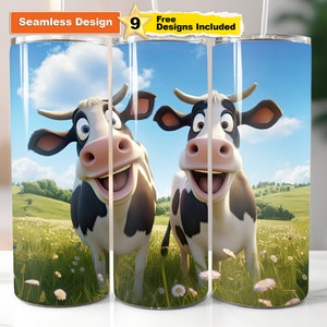 Stampa 3D con mucca: disegno a sublimazione di animali da fattoria (download digitale)