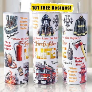 Firefighter life Tumbler Wrap 20oz Skinny Tumbler Sublimation Designs Fire fighter Tumbler Png Seamless Design InstantDigital Download File