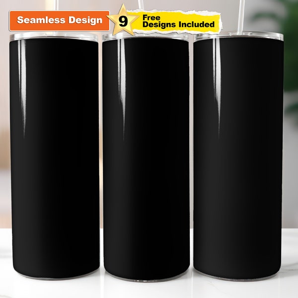 Solid Black Tumbler Wrap Plain Black Tumbler Sublimation Design Black Color Tumbler Png Black  Background Tumblerwrap 20oz Skinny Tumbler