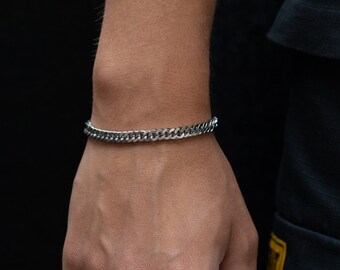 Herren Armband, bracelet for men, Panzerkette 5mm, Cuban Link Herren, Edelstahl Armband, Herren Schmuck, Stainless Steel Armband