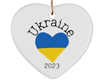 Ukraine Heart ornament, Ukranian Holiday Gift, Ukraine Heart