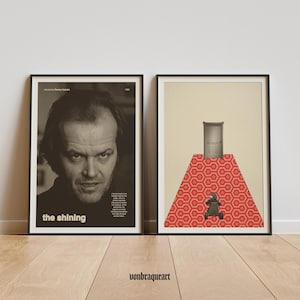 Conjunto de pôsteres 2+1 de The Shining – Stanley Kubrick - Impressão de parede - Decoração de filme retrô - Impressão digital de alta qualidade - Download digital