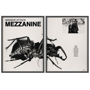 Massive Attack Set of 2 Posters - Mezzanine Poster - Massive Attack Album - Wall Art - High Quality Digital Print - Digital Download