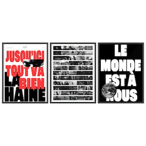 La Haine Movie Poster Set: Vincent Cassel, French Film (Digital Download)