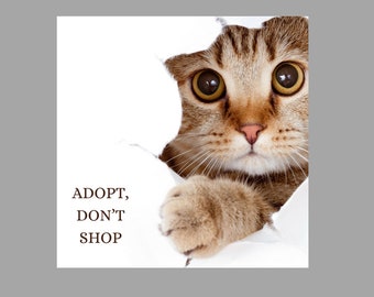 Adopta, no compres / Imagen PNG de alta calidad con mensaje que salva vidas / Arte imprimible / Descarga instantánea / Decoración para concienciar sobre la adopción de mascotas