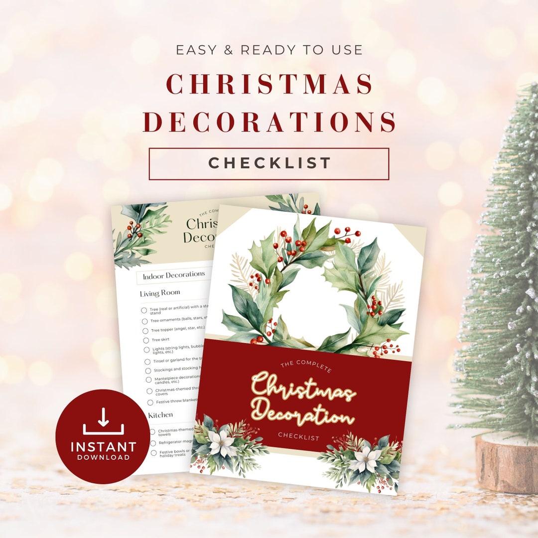 Christmas Decorations Checklist Printable PDF Indoor Living Etsy
