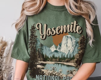 Yosemite National Park Shirt, Granola Girl Aesthetic Shirt, Vintage Yosemite T Shirt, Nature Hiking Forest Tee, Comfort Colors Oversized Tee