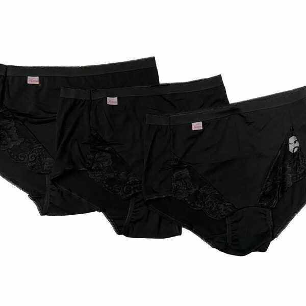 3 Pack Ladies Soft Touch Lace Maxi Briefs Comfy Womens Knickers Cotton Underwear