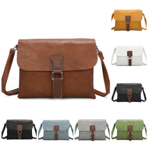 Women Buckle Flap Crossbody Satchel Bags Ladies Travel Shoulder Messenger Handbag F8525 image 1