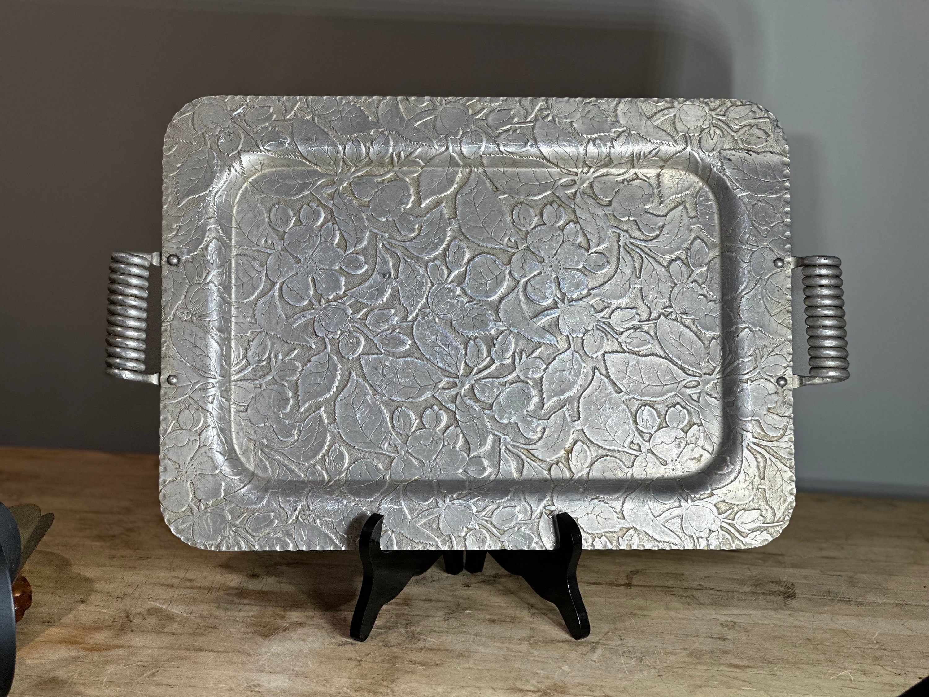 Vintage Platter Tray Keystone Ware Paisley Aluminum MCM Etsy