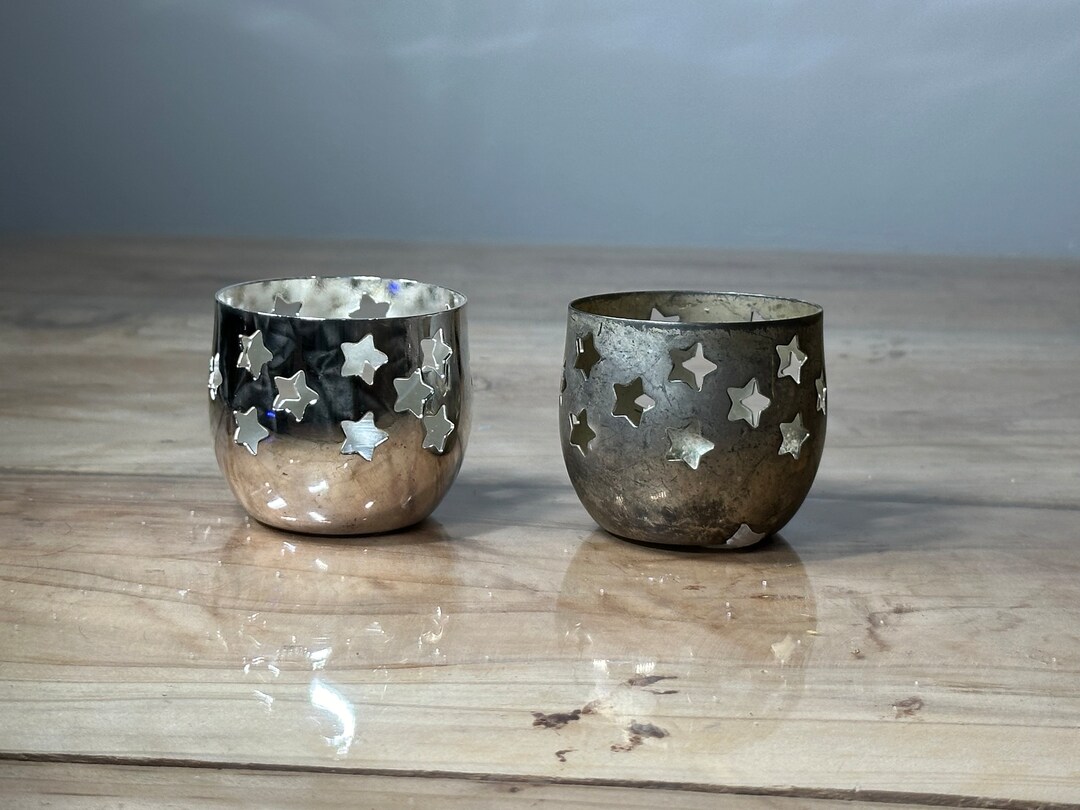 Silver Candle Holders Set of 2 VINTAGE Silverplate Stars Etsy