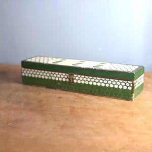 Vintage wooden box ~ rustic handpainted