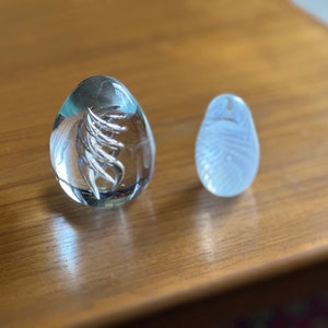 Vintage Murano Clear Spiral Paperweight glass egg - vintage - YOU CHOOSE