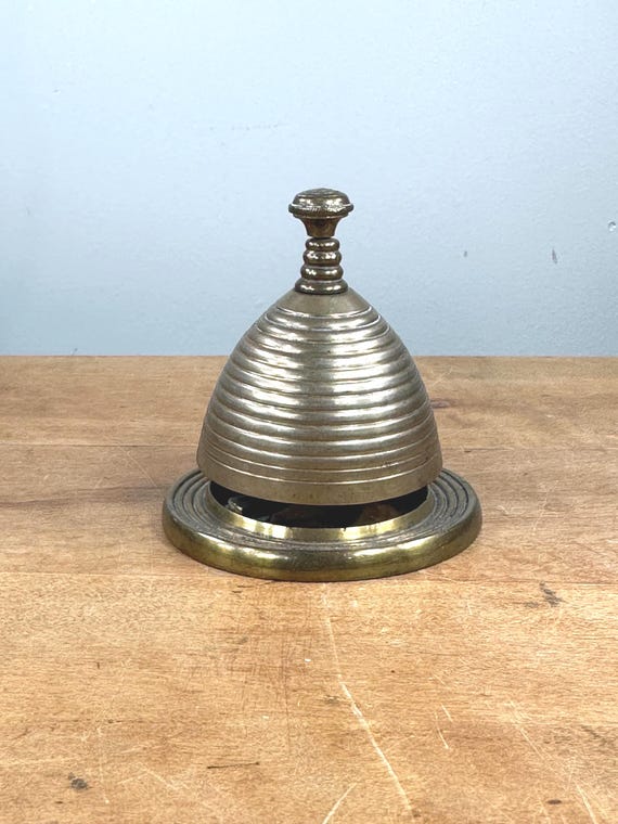 Victorian Courtesy Counter Top Bell in Brass ~ Antique ~ Beehive 