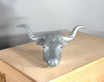 Pewter Ochsen Stier Briefbeschwerer / Visitenkartenhalter