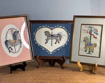 ロバの絵画 ヴィンテージMCM木製絵画：ロバに乗った男性、秋の色彩 - Etsy 日本