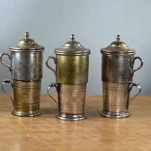 Silver Plated Single Drip Coffee Maker Set: Vietnamese Iced Coffee