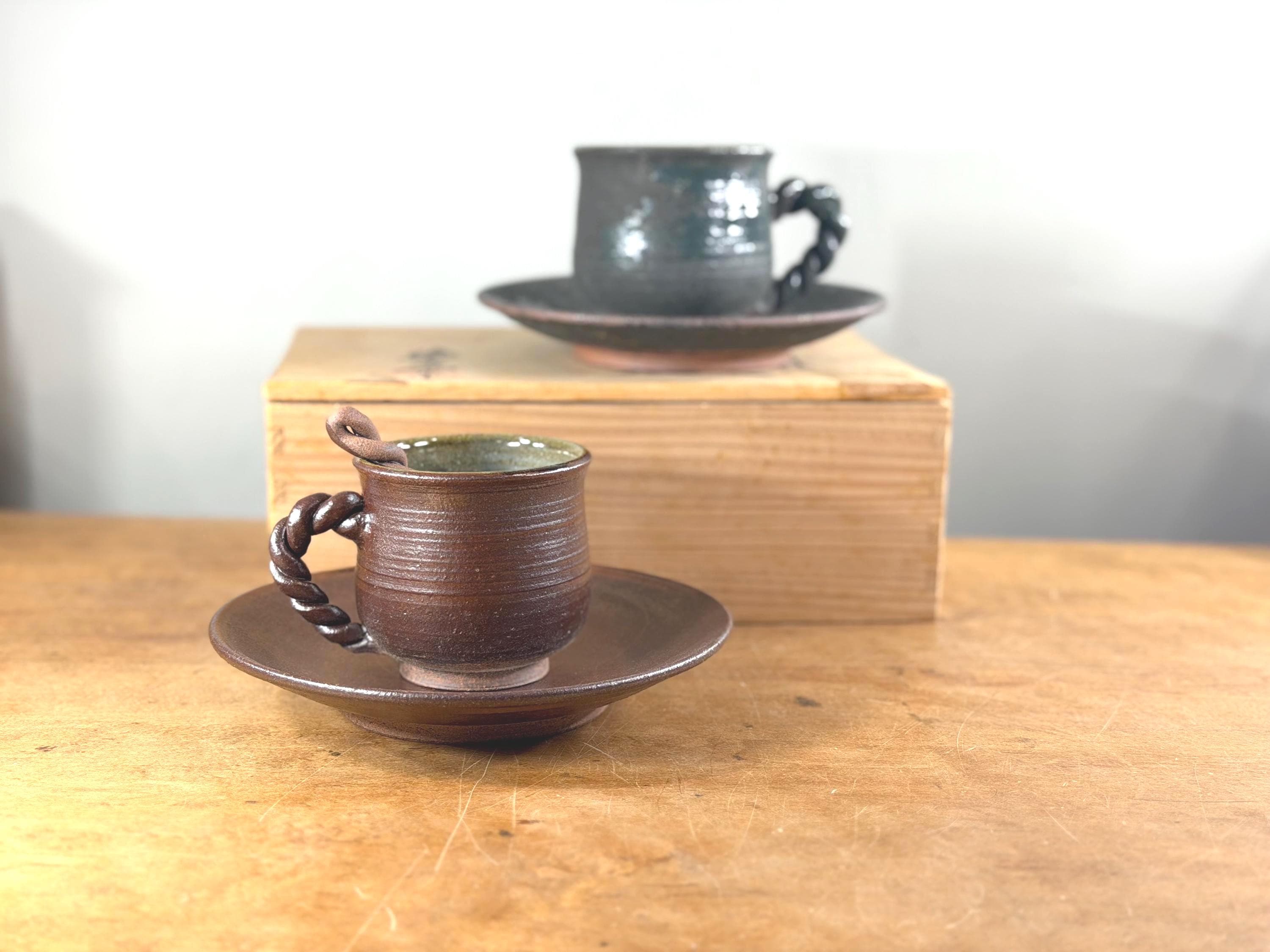 KEN OKUYAMA DESIGN 皿 735-SS MAYU ダークブラウン Vintage Aomori Tsugaru Kanayama Pottery Cup and Saucer - Etsy