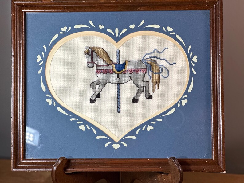 Carousel Needlepoint Vintage Carousel Horse Needlepoint ~ Framed ~ Embroidery ~ Vintage - Etsy