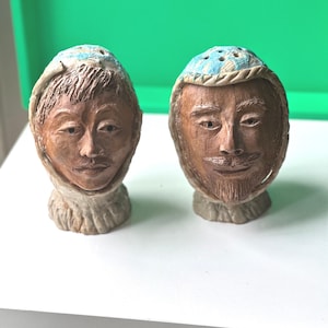 Vintage Studio Pottery Head Bust - Signed Jill Rew Clay Sculpture Folk art face vase