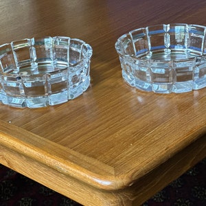 Sigvard Bernadotte cut glass crystal bowls / set of 2 / vintage / signed /