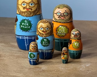 Ben and Jerry Ice Cream Vermont Hand Painted Matryoshka ~ Nesting