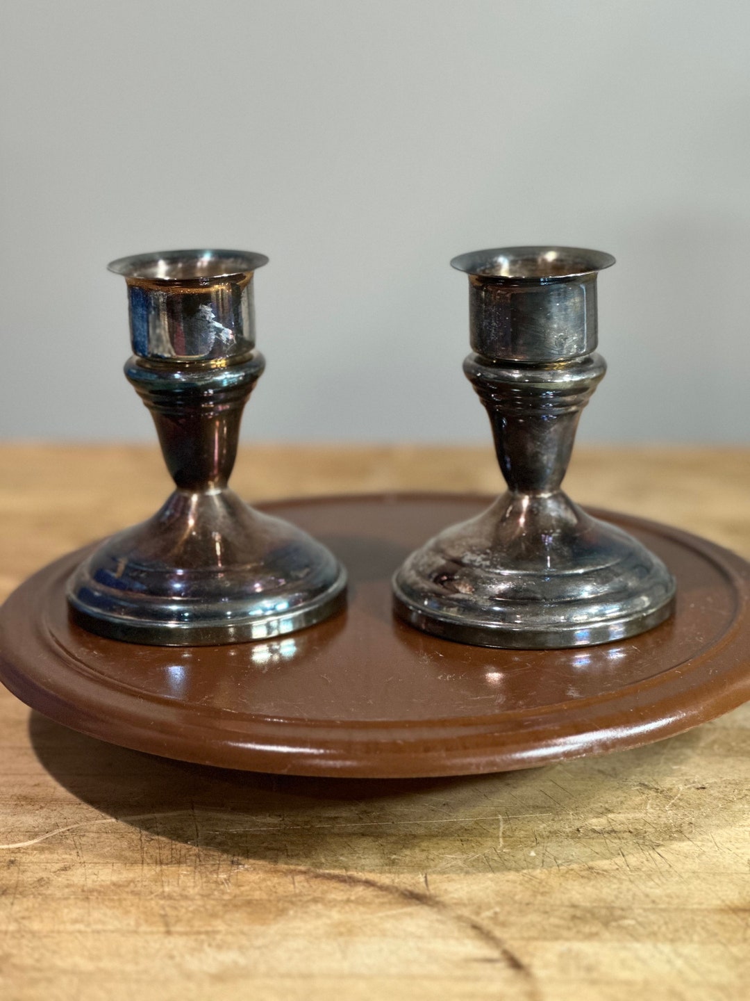 Silver Plate Candlestick Candle Holders Candle Stick ~ Set of 2 ...