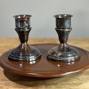 Silver Plate Candlestick Candle Holders Candle Stick ~ set of 2 ~ Mercury Glass~ Pair