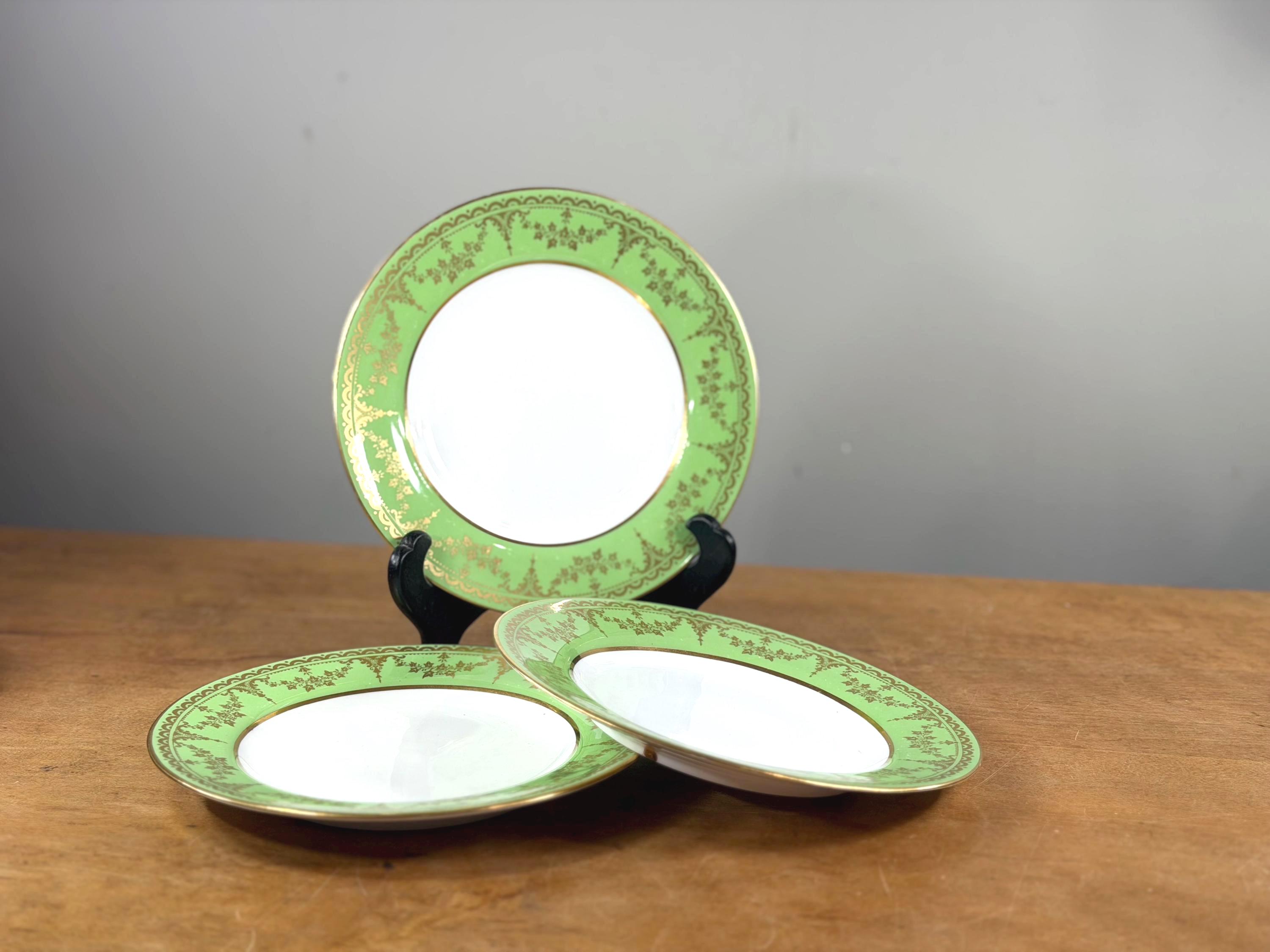 Green antique spode plates - Etsy 日本