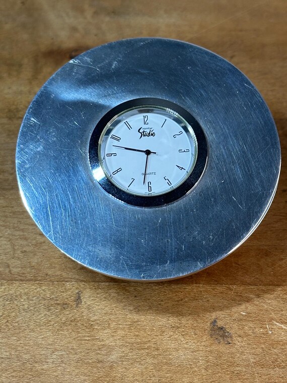 Nambe Studio Desk Clock C.1996 6151 Signed - Etsy Israel