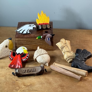 Vintage Boy Scout Slides Bolos ~ hand carved