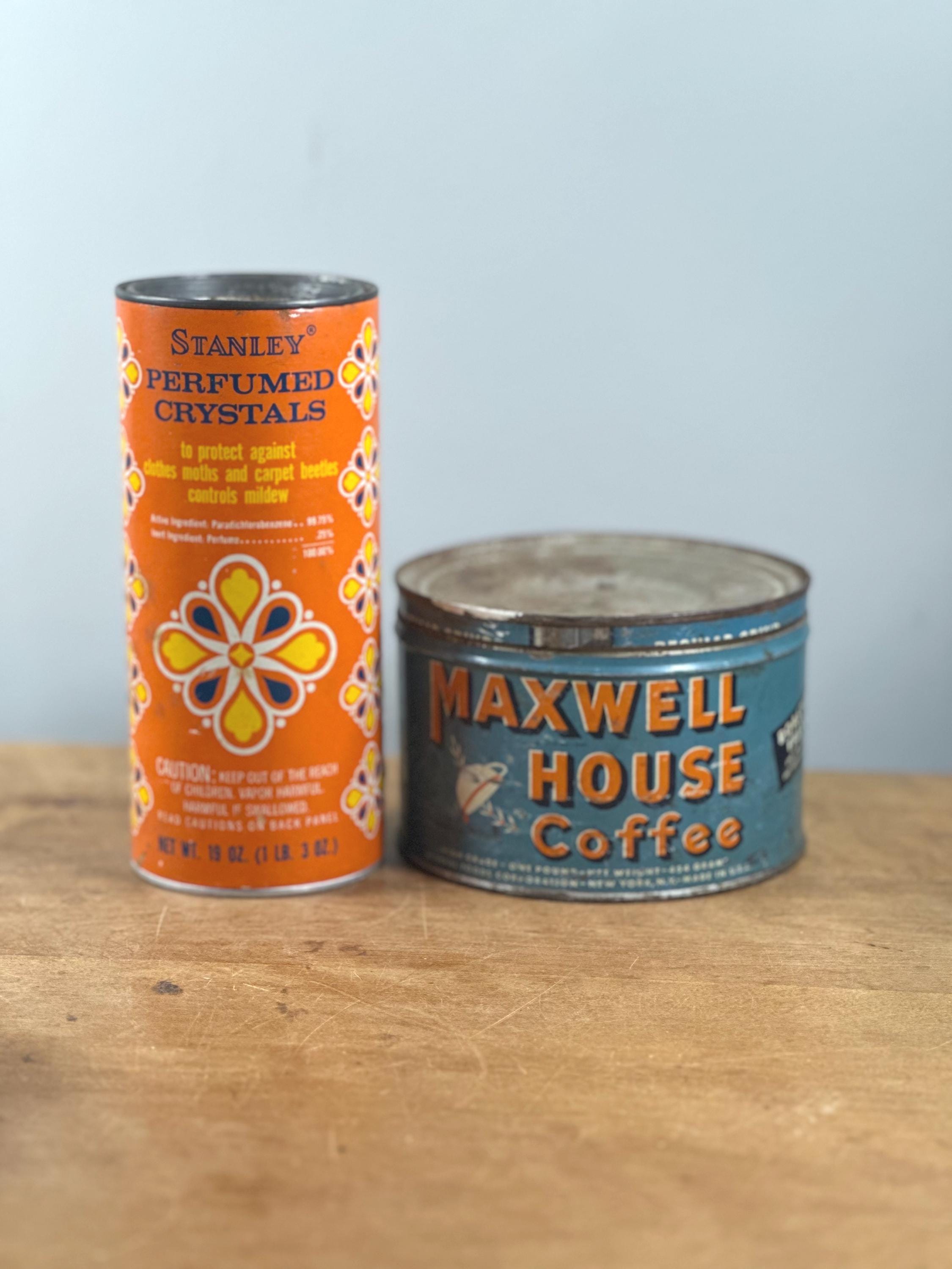 Maxwell House Coffee Can Tin ~ Stanely Crystals ~ Vintage