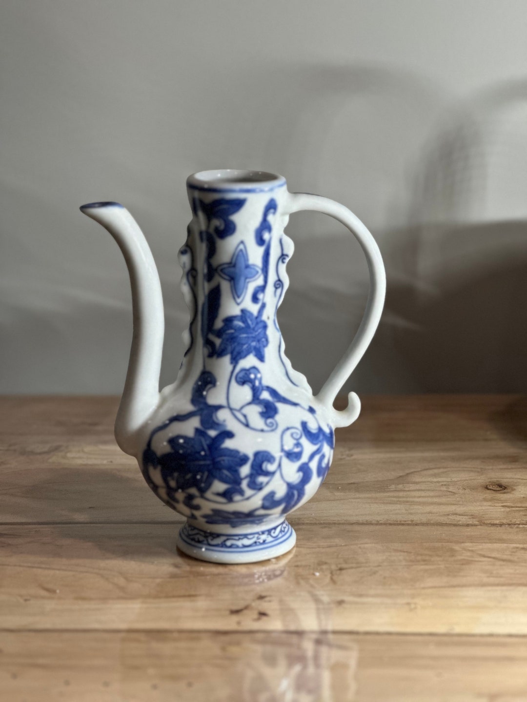 Blue and White Vintage Teapot Water Jug Vase Watering Etsy