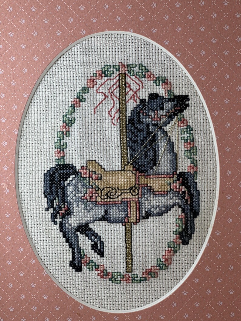 Carousel Needlepoint Vintage Carousel Horse Needlepoint ~ Framed ~ Embroidery ~ Vintage - Etsy