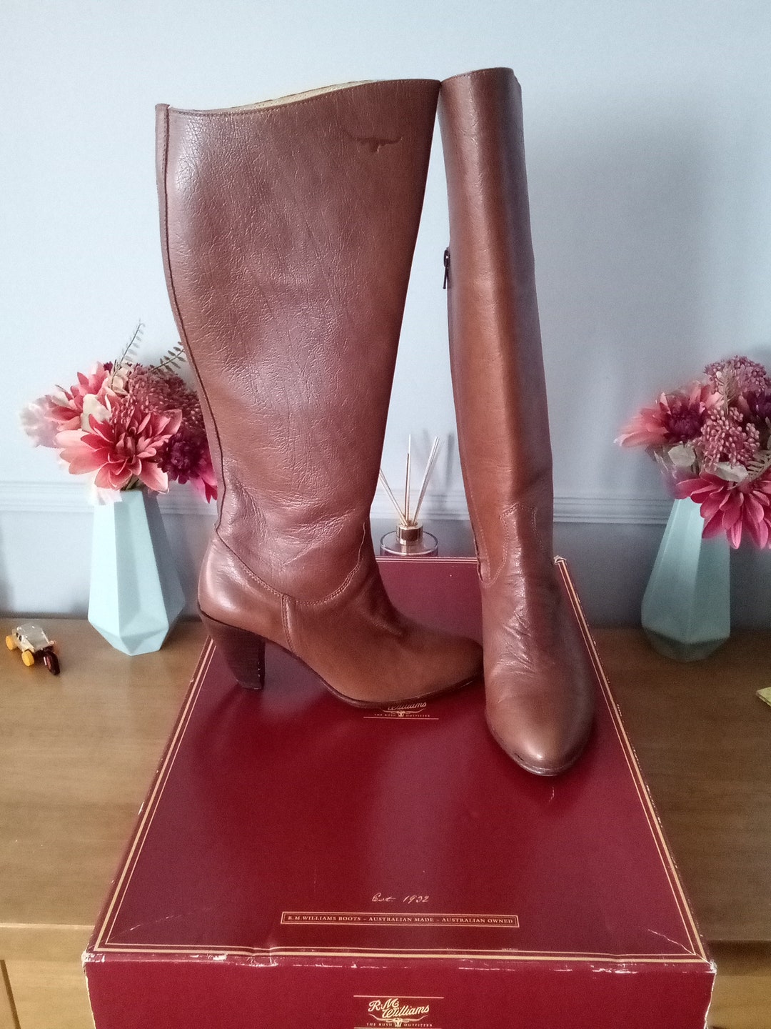RM Williams Jarrahwood Tanbark Ladies Real Leather Boots New Never Used Size UK 5. RRP 800 Etsy
