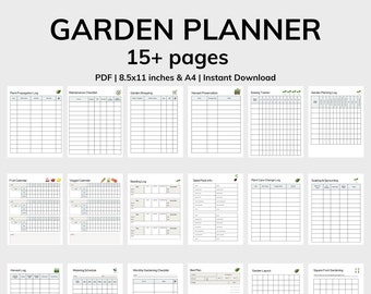 Planificador de jardín imprimible / Diario de jardín de verano (descarga digital)