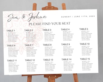 Wedding Seating Chart | Seating Chart | Seating Template | Editable ...