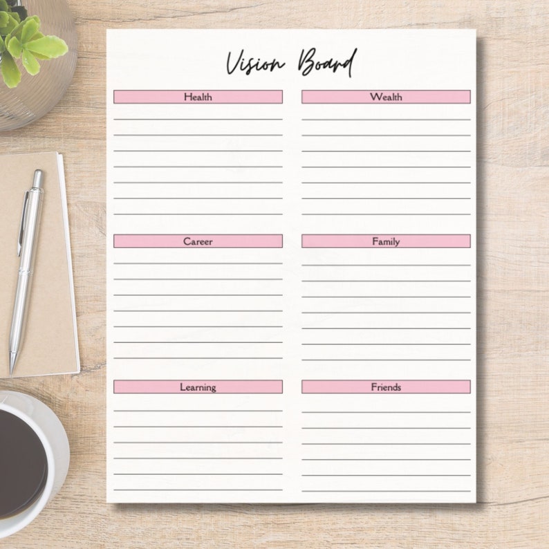 Vision Board Bucket List 2024 Planning 12 Templates 5 Yr Goals Annual