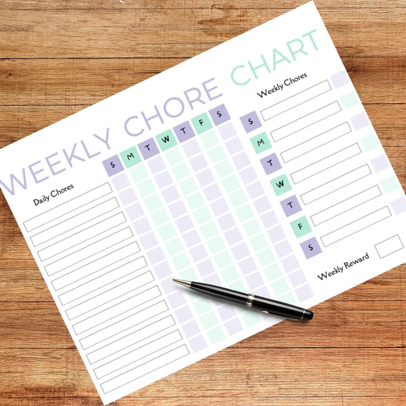 Chore Chart | Kids Chore Chart | Responsibility Chart | PDF and PDF ...