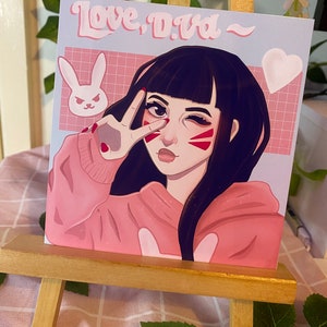 D.Va Overwatch Art Print | D.Va | Overwatch Print | Cute Print | Square Print