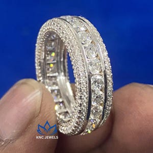 3.50ct Lab Grown Diamond Eternity Band: 14K White Gold Wedding Ring