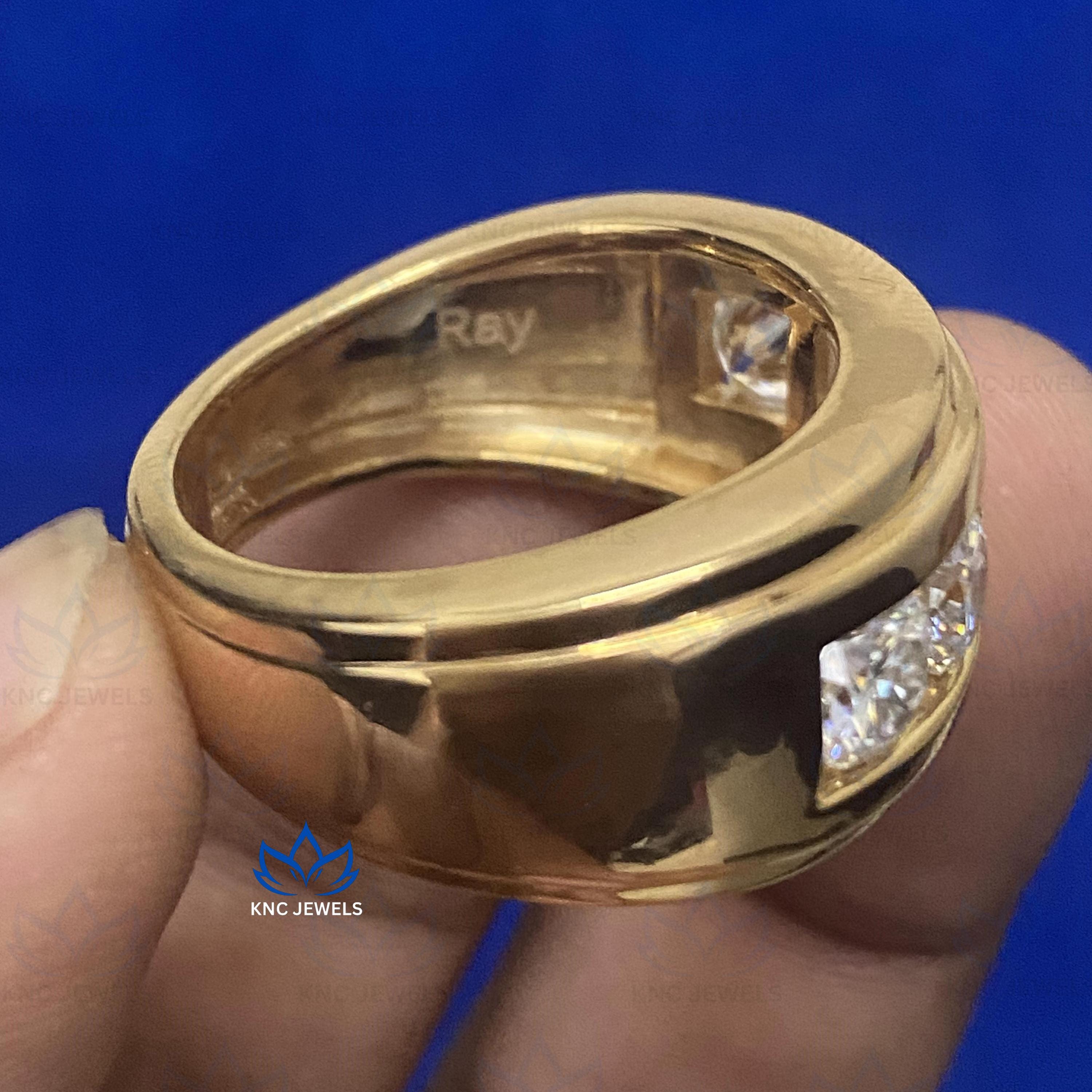 4.00CTW Round Cut Moissanite Eternity Band Men's Wedding Ring in 14k ...