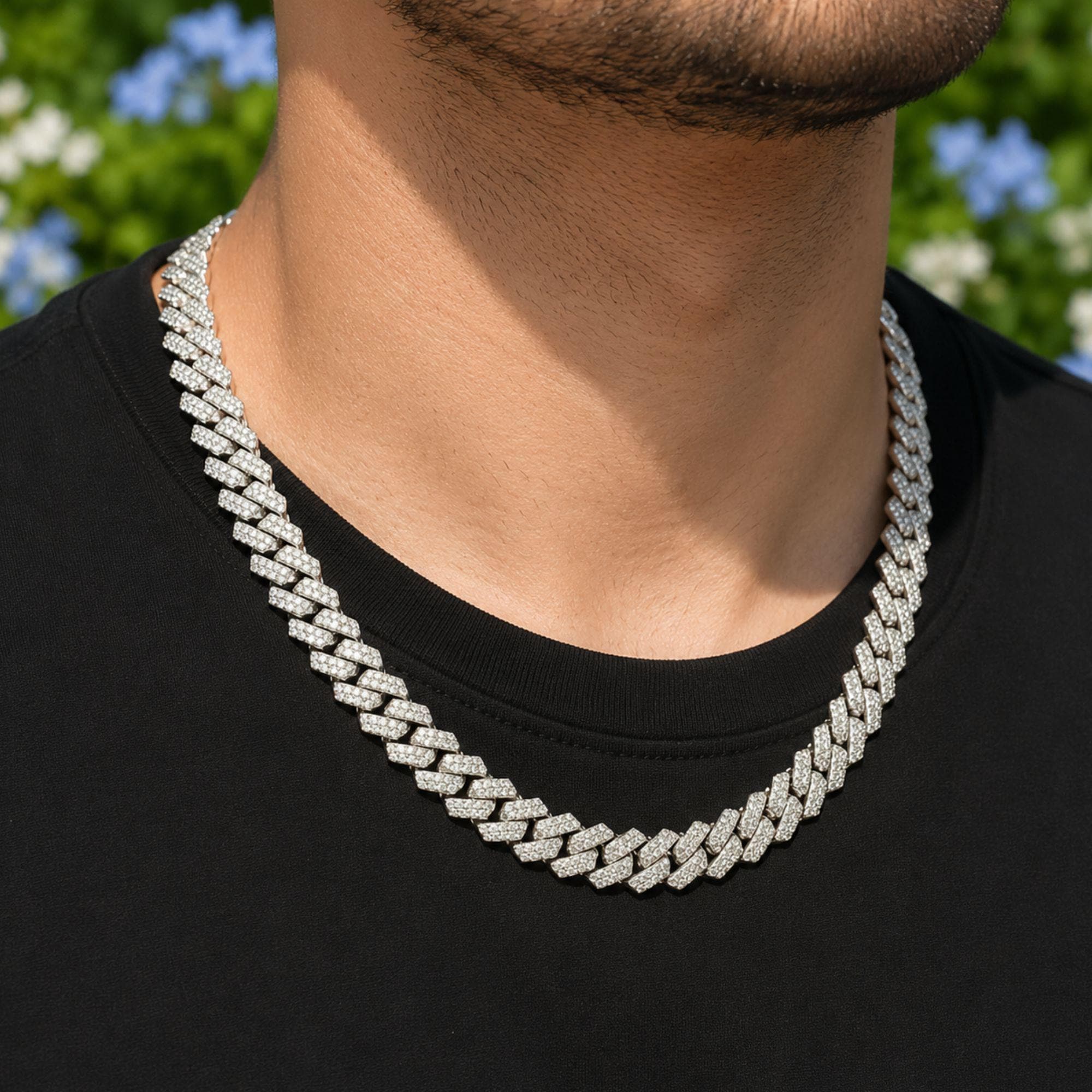 Moissanite Cuban Link Chain: Iced Out 925 Silver Hip Hop Necklace