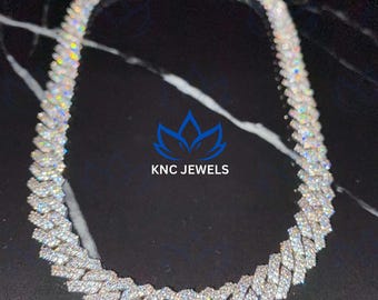 ラボグロウンダイヤモンド キューバンリンクチェーン：アイス925