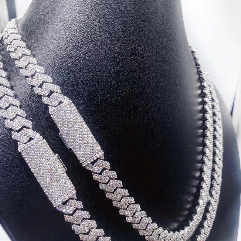 Ice Out Lab Grown Diamond Cuban Necklace, Ice Out CVD Diamond Cuban