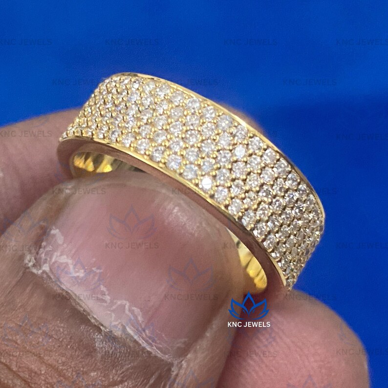 Lab Grown Diamond Eternity Band, 14K Gold Wedding Ring, Unisex ...