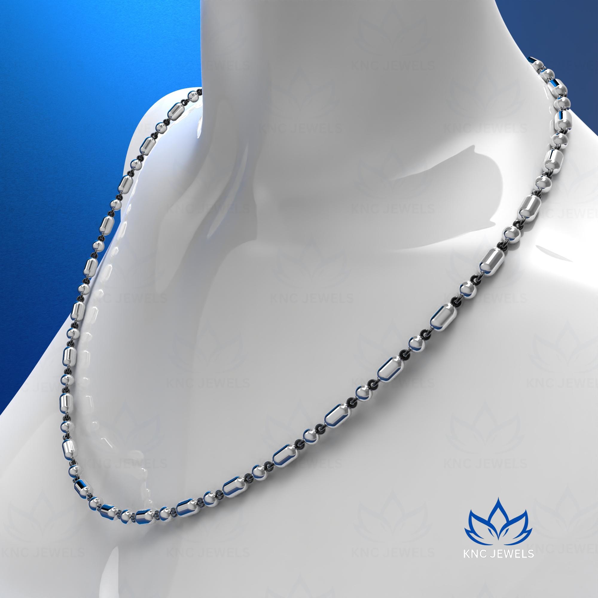 ジョージアンスタイル スターリングシルバー ボールチェーンネックレス