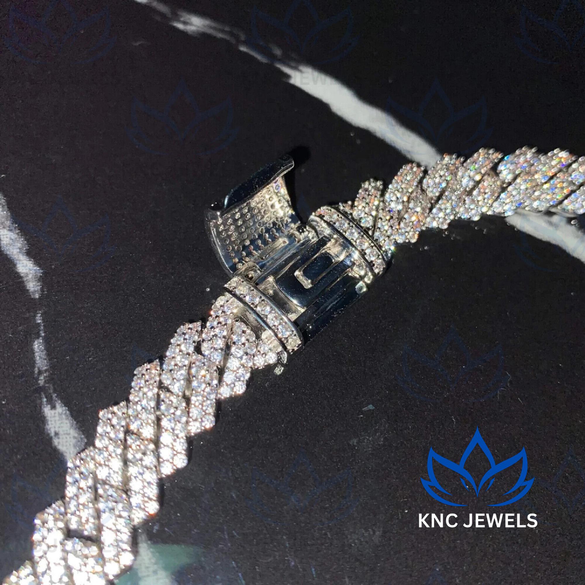 Moissanite Cuban Link Chain: Iced Out 925 Silver Hip Hop Necklace