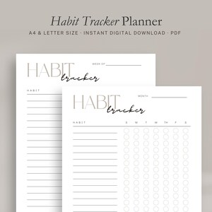 minimalist habit tracker printable | easy task list | daily routine checklist | weekly to do list | print at home organizer list PDF